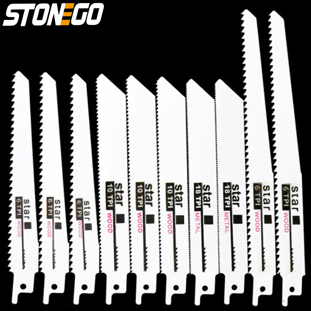 Metal Saw Reciprocating - STONEGO 10PCS Reciprocating Saw Blade Jig