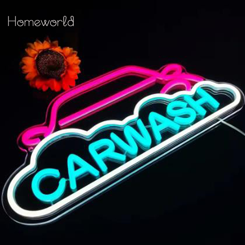 Car Wash LED Neon Lights sign  - Auto Repair Shop Design avaliação e preço