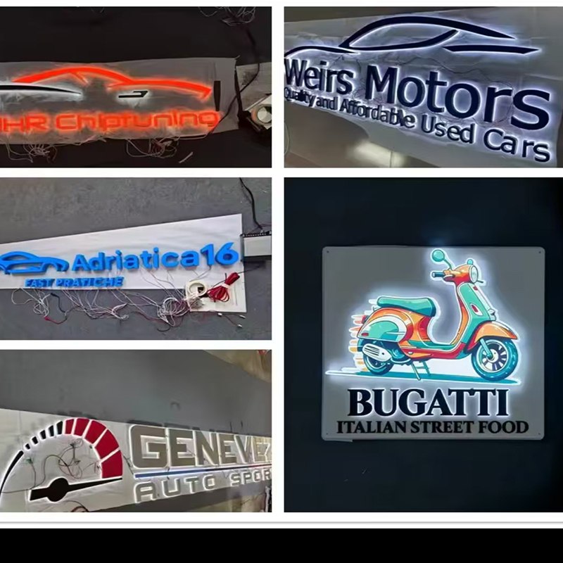 Custom LED Backlit Letter Sign - Auto Repair Shop Logo Design avaliação e preço
