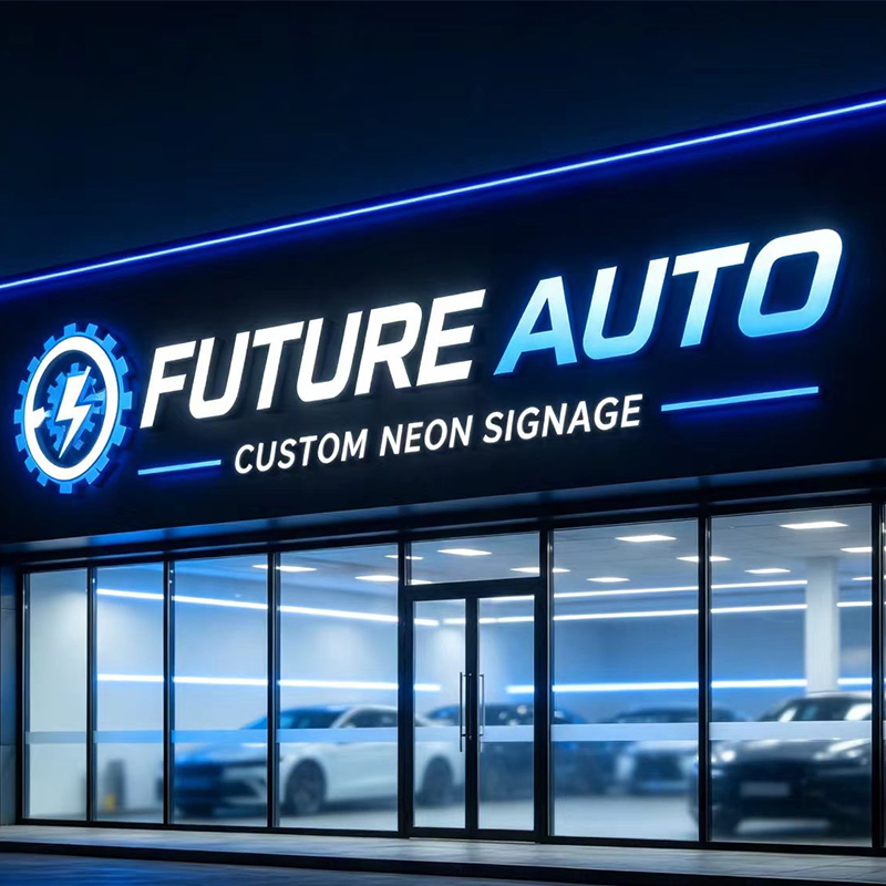 3D Custom LED Illuminated Lett - Auto Repair Shop Logo Design avaliação e preço